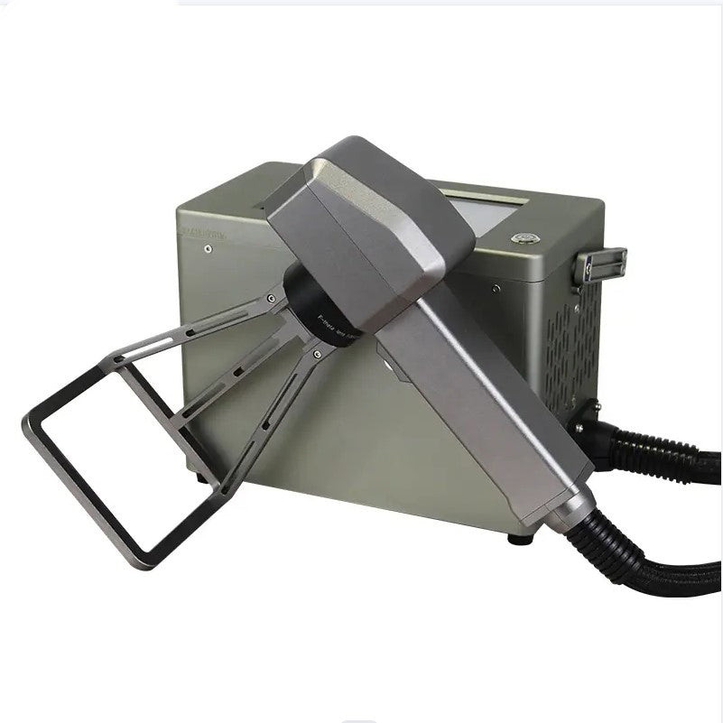 Handheld 50W Fiber Laser Nameplate Marking Machine 30W 20W Align System Scanner for PVC Plastic Stainless Steel Metal Engraving