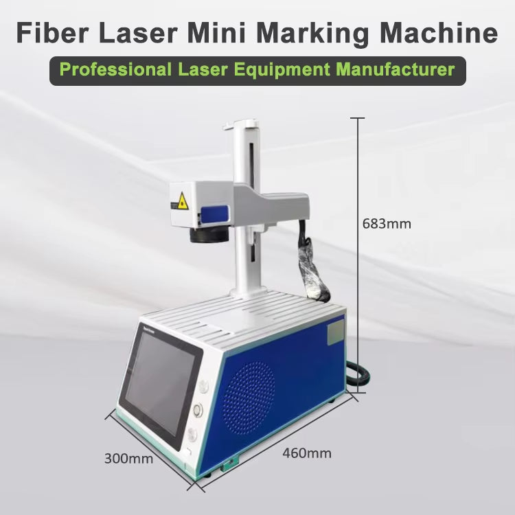 Small desktop fibre laser marking machine 20W 30W 50W for metal stainless steel nameplates and laser engraving.