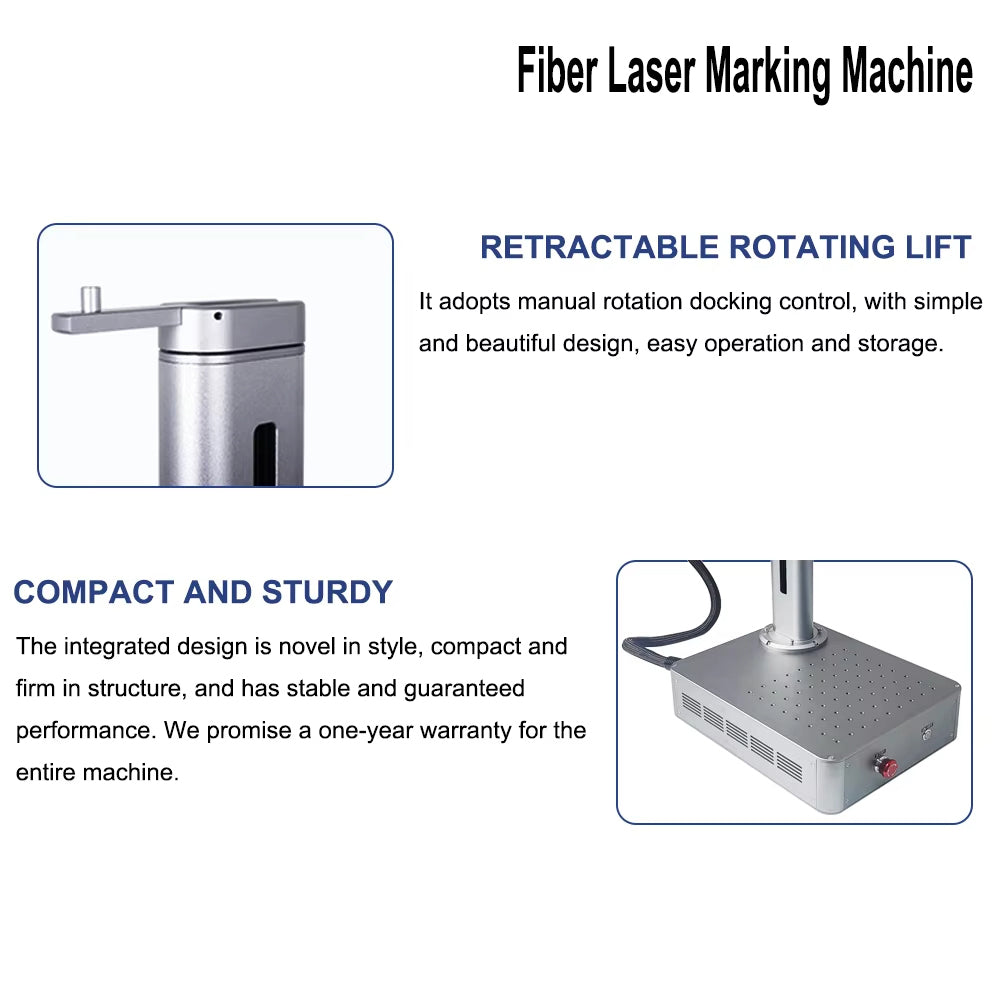 20W 30W 50W Fiber Laser Marking Machine Industrial Portable Compact Engraving Machine for Engraving Metal Jewelry Plastic