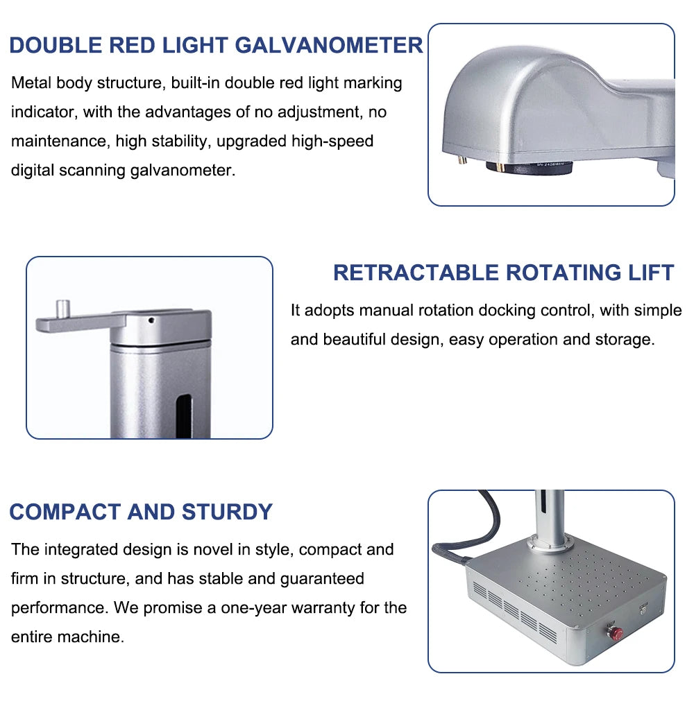 20W 30W 50W Fiber Laser Marking Machine Industrial Portable Compact Engraving Machine for Engraving Metal Jewelry Plastic