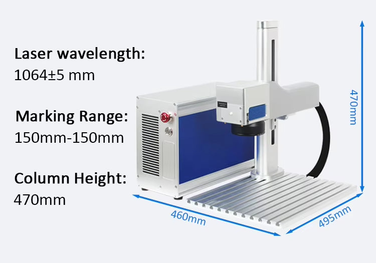 Desktop Fiber Laser Marker Machine 20W 30W 50W Mini Laser Engraving Machine Stainless Steel Aluminum Copper Brass Iron