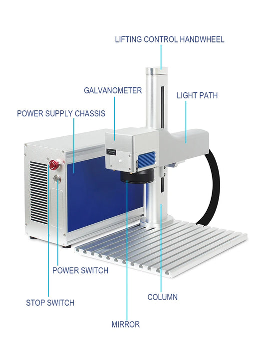 Desktop Fiber Laser Marker Machine 20W 30W 50W Mini Laser Engraving Machine Stainless Steel Aluminum Copper Brass Iron