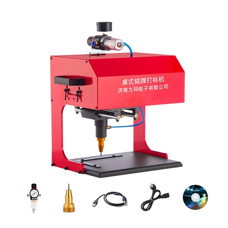 200 * 130mm Pneumatic Marking /Electricity Marking Machine Desktop Car Nameplate Marking Machine Metal Parts Engraving Machine