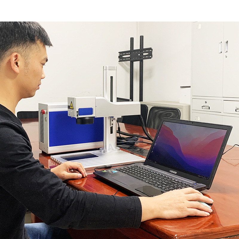 Desktop Fiber Laser Marker Machine 20W 30W 50W Mini Laser Engraving Machine Stainless Steel Aluminum Copper Brass Iron