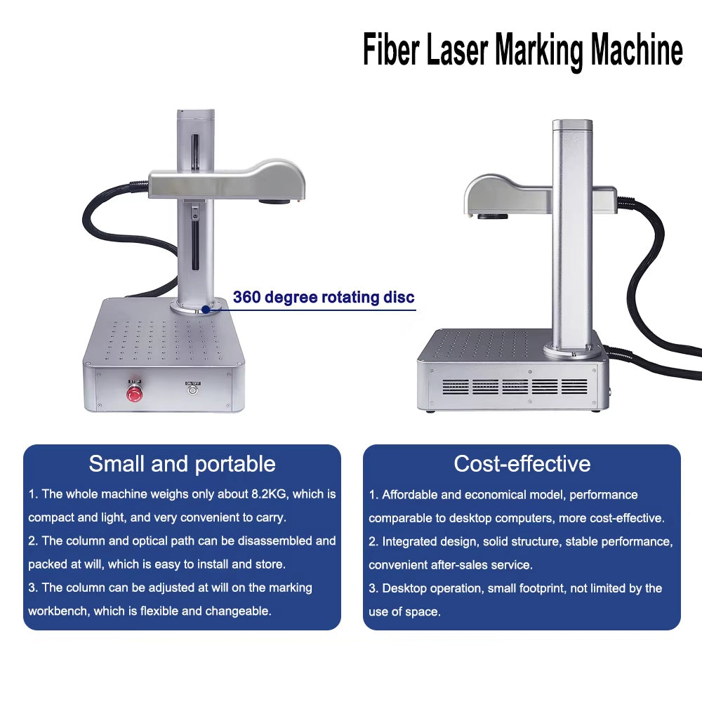 20W 30W 50W Fiber Laser Marking Machine Industrial Portable Compact Engraving Machine for Engraving Metal Jewelry Plastic