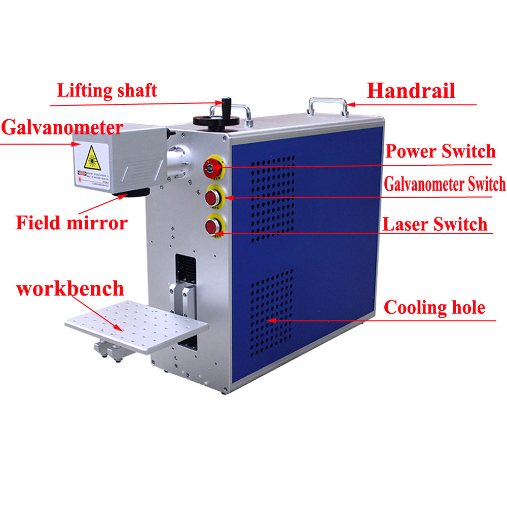 Raycus 50W Fiber Laser Marking Machine, 30W Laser Engraver, Signal Plate Engraving, Metal Engraving for PVC Plastic, Stainless Steel