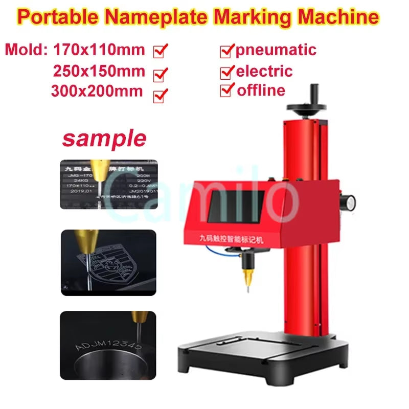Desktop Engraving Pneumatic Electric Marking Machine Touch Screen For VIN Code Cylinder Number Frame Chassis Plotter
