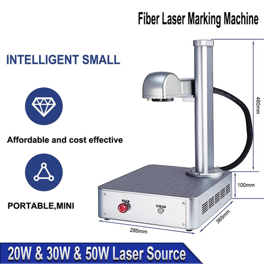 20W 30W 50W Fiber Laser Marking Machine Industrial Portable Compact Engraving Machine for Engraving Metal Jewelry Plastic